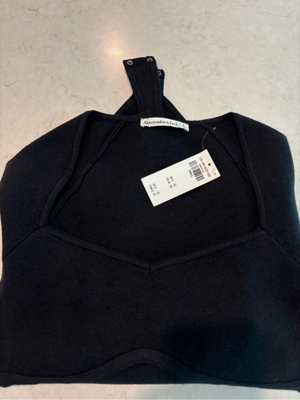 Abercrombie & Fitch Charcoal Square-Neck bodysuit Knit Top nwt size small